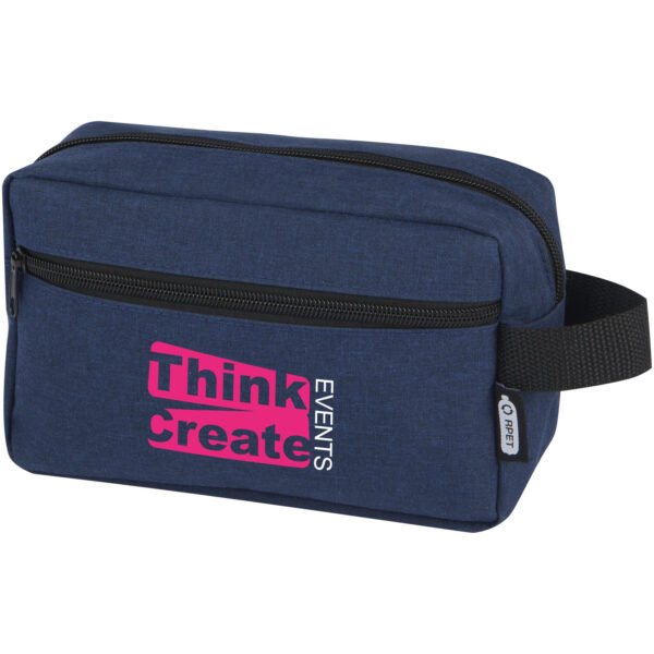 Ross GRS RPET toiletry bag 1.5L – Heather navy with logo
