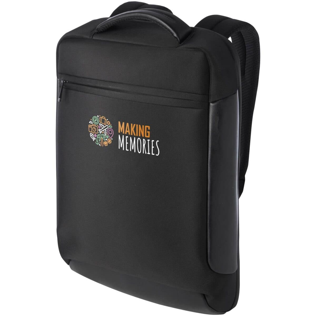Expedition Pro 15.6" GRS recycled compact laptop backpack 12L – Solid black with logo