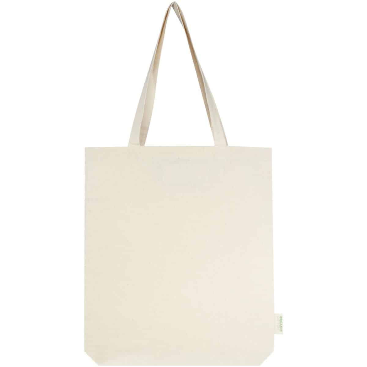 Orissa 180 g/m² organic wide bottom tote bag 11L – Natural front view