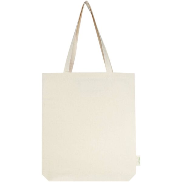 Orissa 180 g/m² organic wide bottom tote bag 11L – Natural front view
