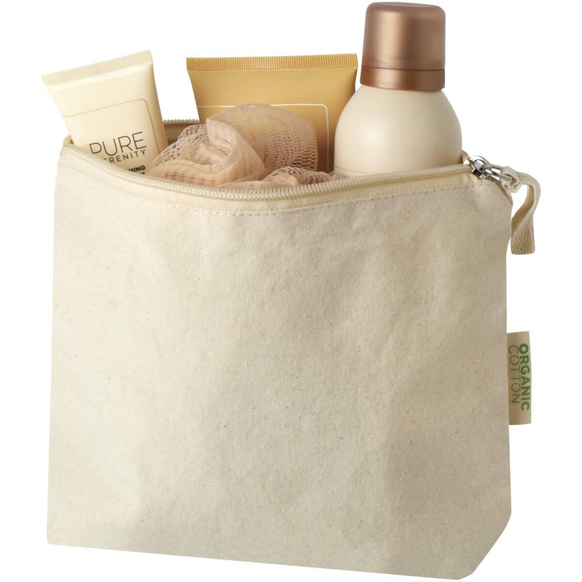Orissa 180 g/m² organic toiletry bag 1L – Natural extra view