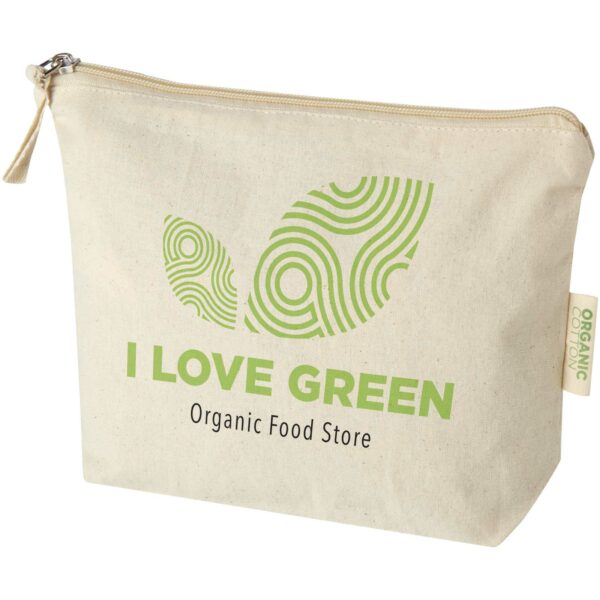 Orissa 180 g/m² organic toiletry bag 1L – Natural with logo
