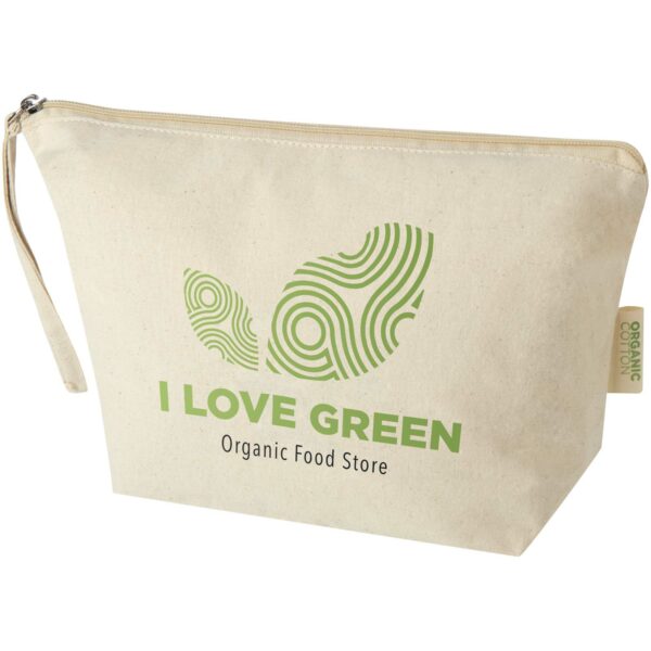 Orissa 180 g/m² organic large accessory pouch 3L – Natural with logo