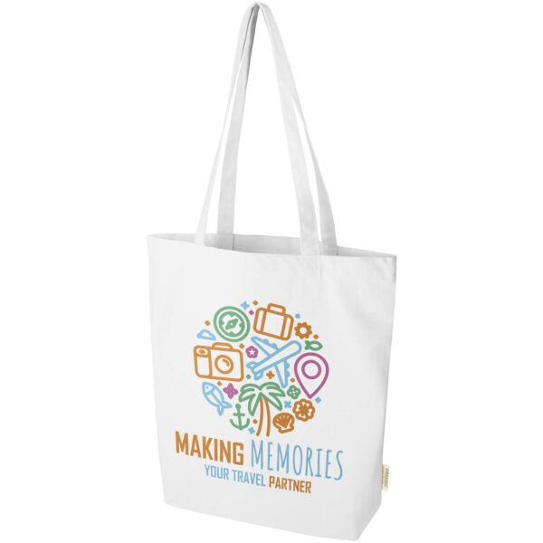 Orissa 270 g/m² organic tote bag 10L – White with logo