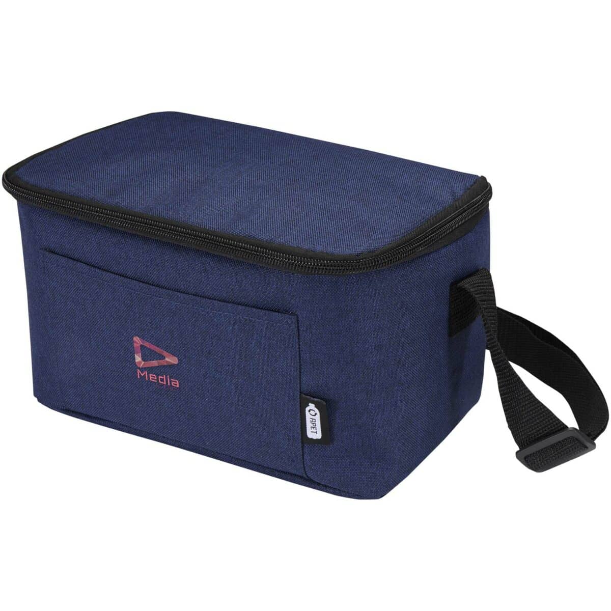 Tundra 6-can GRS RPET cooler bag 5L – Heather navy with logo
