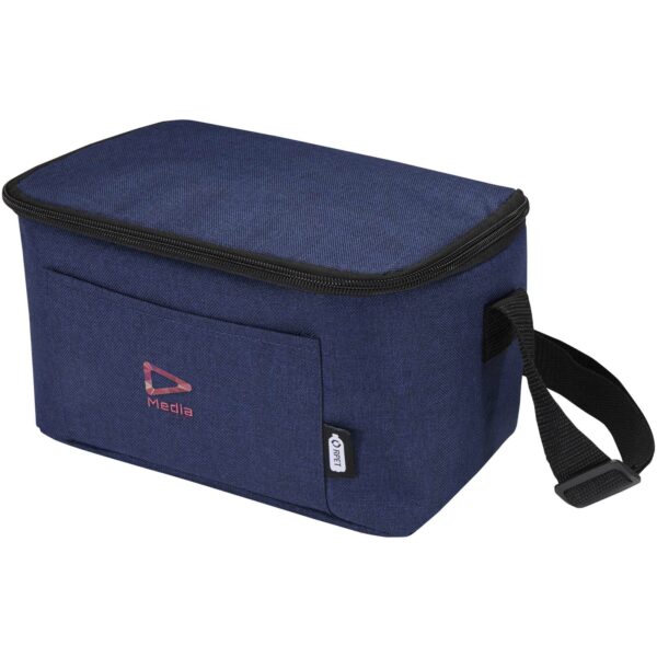 Tundra 6-can GRS RPET cooler bag 5L – Heather navy with logo
