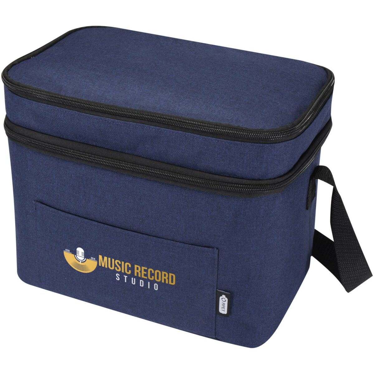 Tundra GRS RPET double compartments cooler bag 13L – Heather navy with logo