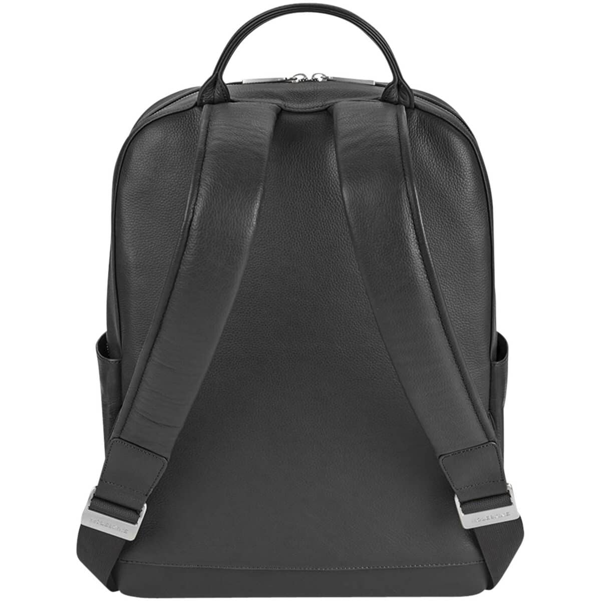 Moleskine Classic leather backpack – Solid black back view