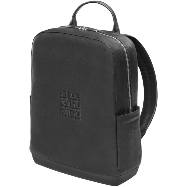 Moleskine Classic leather backpack – Solid black with logo
