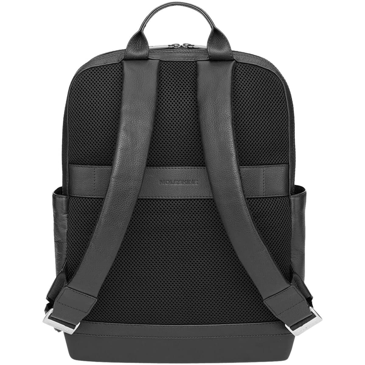 Moleskine Classic Pro leather backpack – Solid black back view
