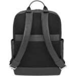 Moleskine Classic Pro leather backpack – Solid black back view