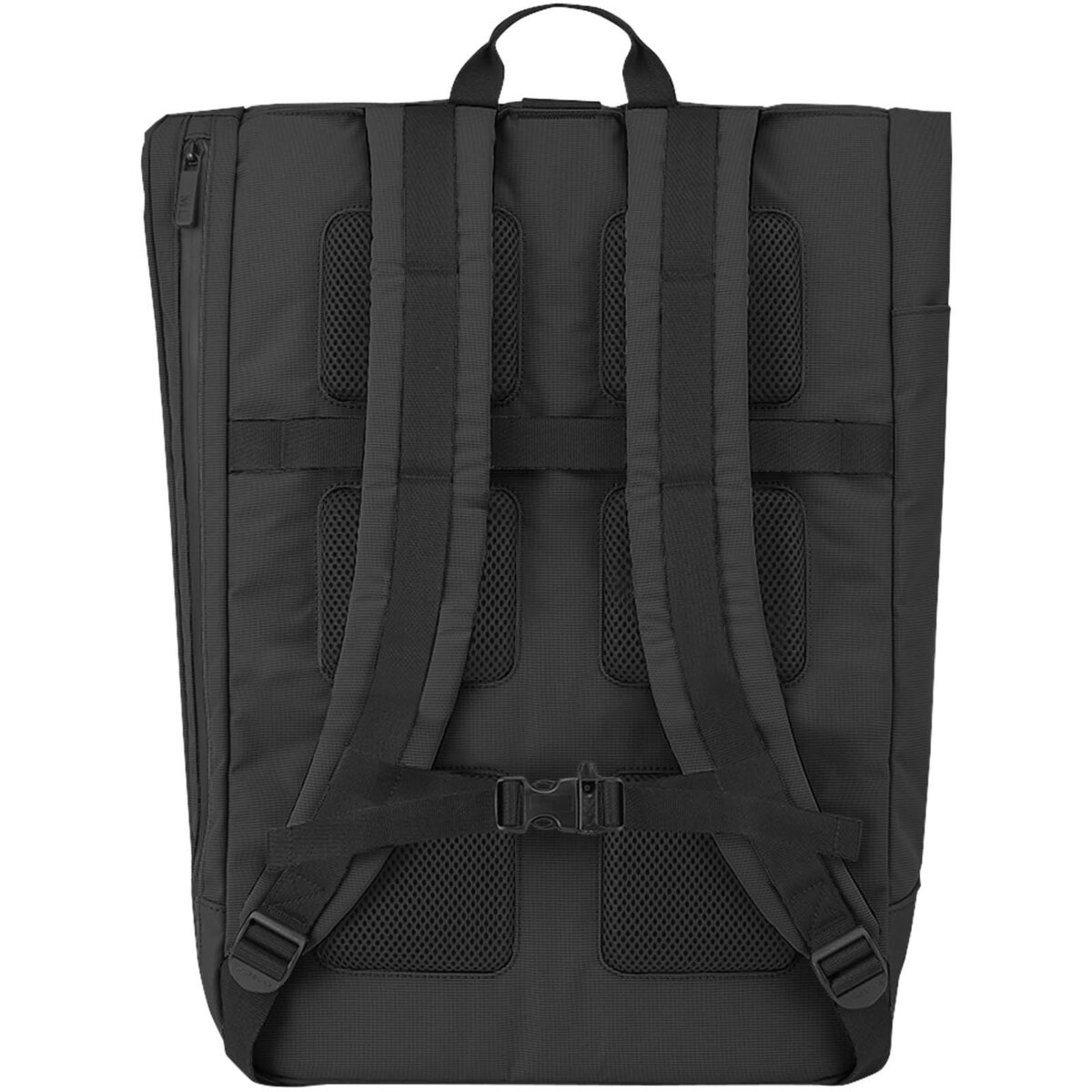 Moleskine Metro rolltop backpack – Solid black back view
