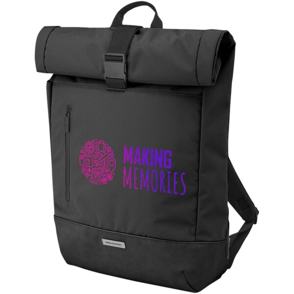Moleskine Metro rolltop backpack – Solid black with logo