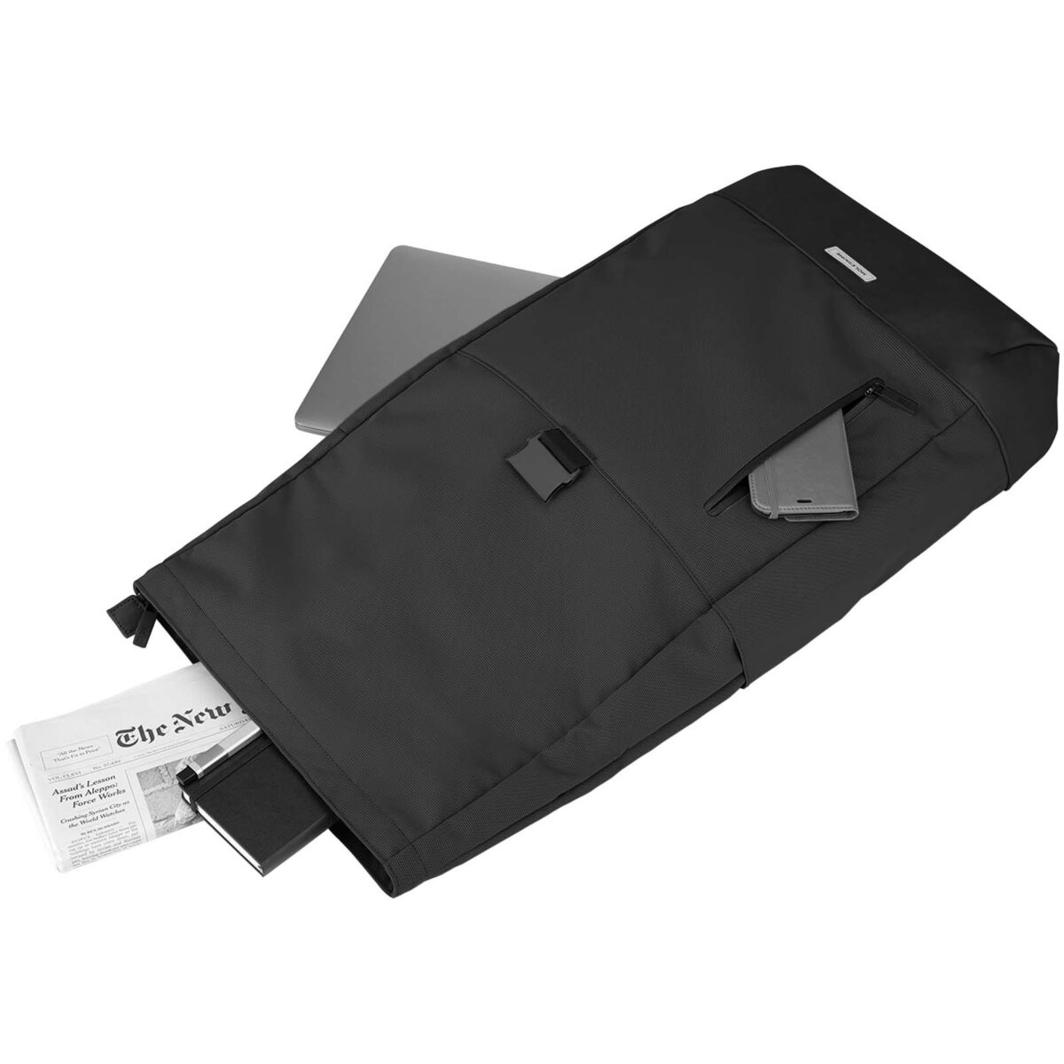 Moleskine Metro rolltop backpack – Solid black extra view