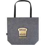 Felta GRS recycled felt gusset tote bag 20L – Medium grey with logo