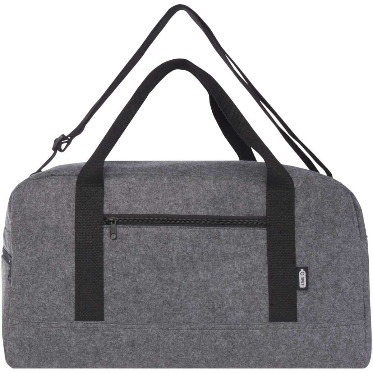 Felta GRS recycled duffel bag 35L – Medium grey front view