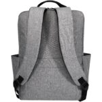Libra 15” GRS recycled laptop backpack 15L – Heather grey back view