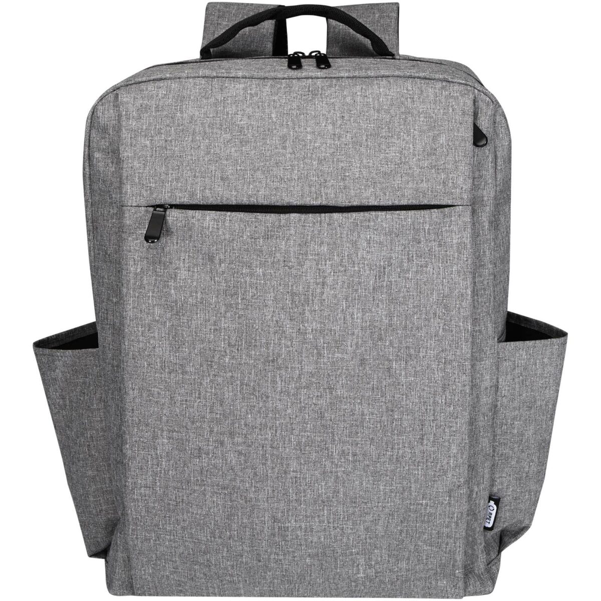 Libra 15” GRS recycled laptop backpack 15L – Heather grey front view