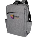 Libra 15” GRS recycled laptop backpack 15L – Heather grey with logo