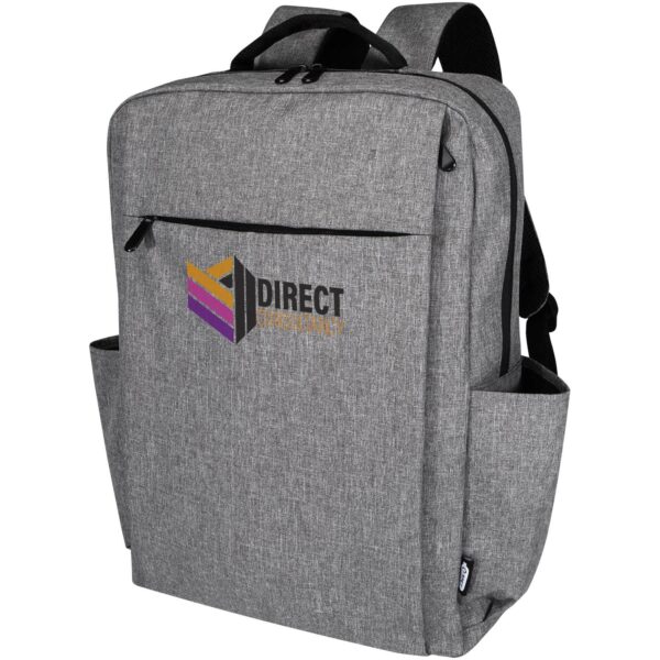 Libra 15” GRS recycled laptop backpack 15L – Heather grey with logo