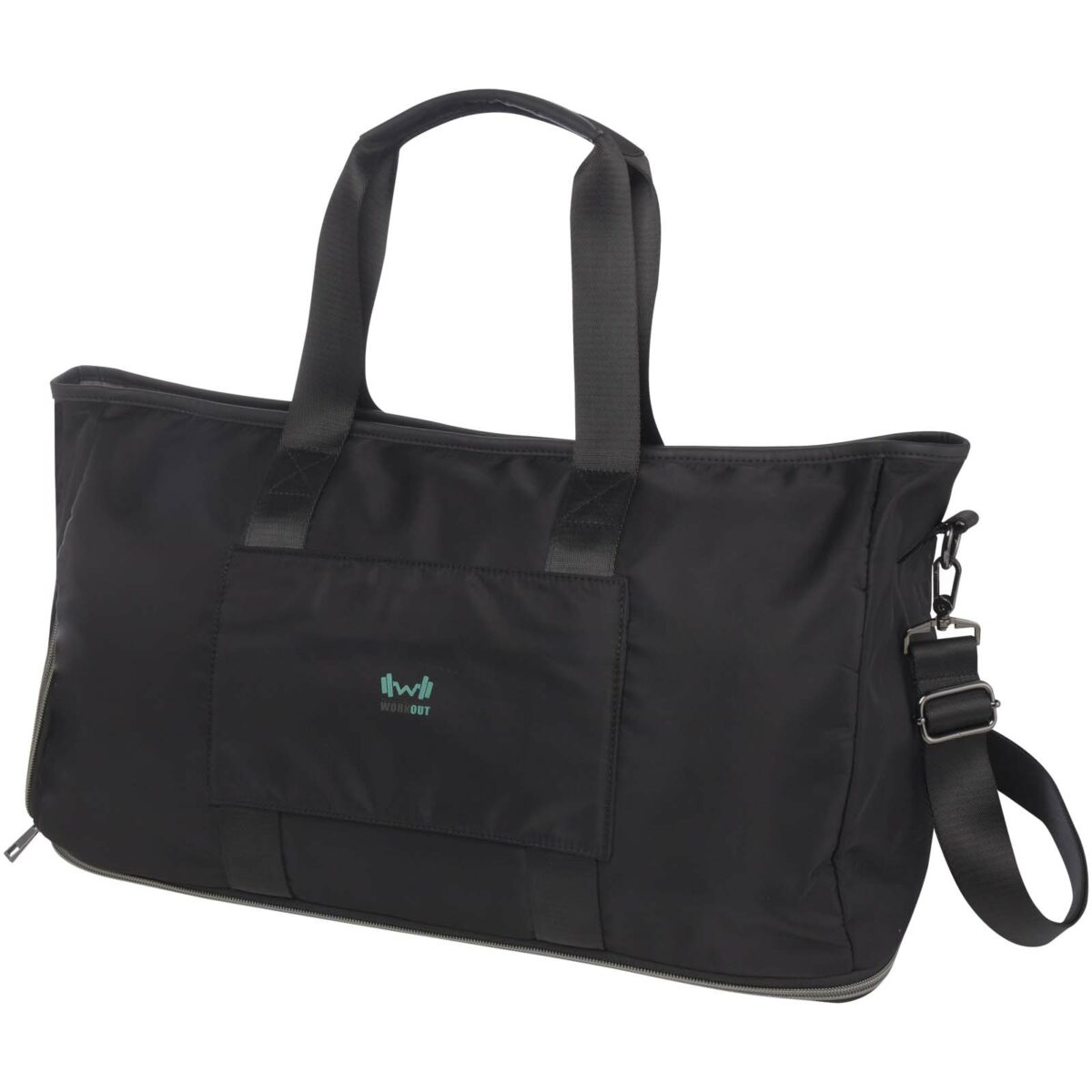 Rhine GRS recycled expandable duffel bag 35L – Solid black with logo
