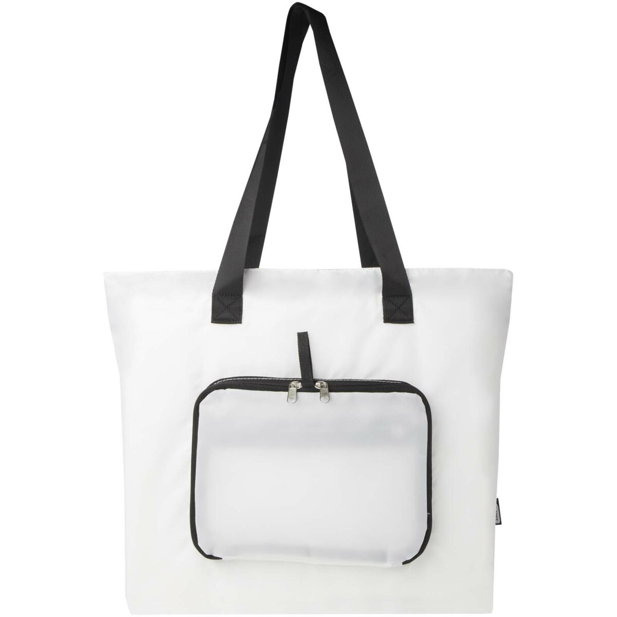 EcoFold RPET foldable tote bag 16L – White front view