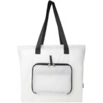 EcoFold RPET foldable tote bag 16L – White front view