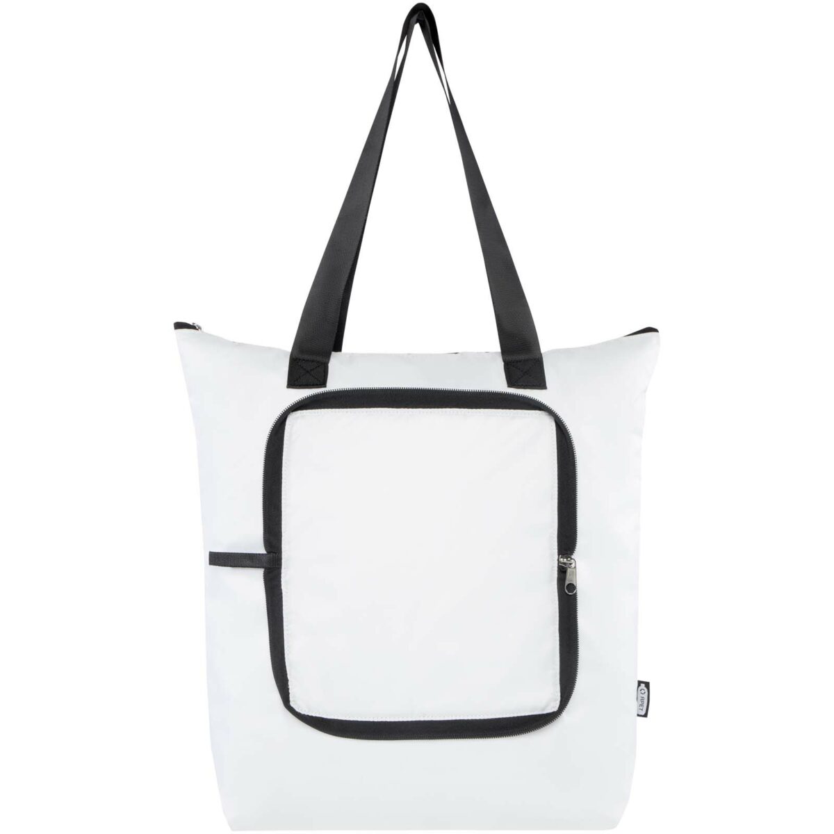 EcoFold RPET foldable tote cooler bag 15L – White front view