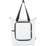 EcoFold RPET foldable tote cooler bag 15L – White front view