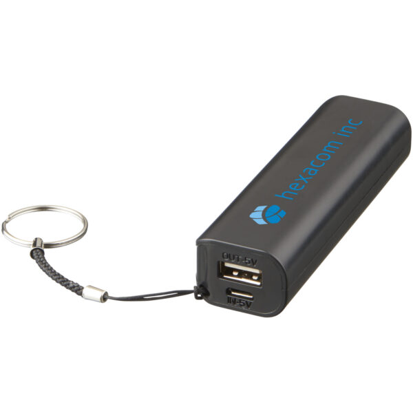 Span 1200 mAh power bank – Solid black with logo