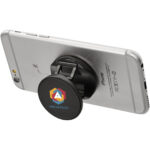 Brace phone stand with grip – Solid black with logo