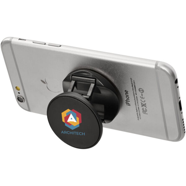 Brace phone stand with grip – Solid black with logo