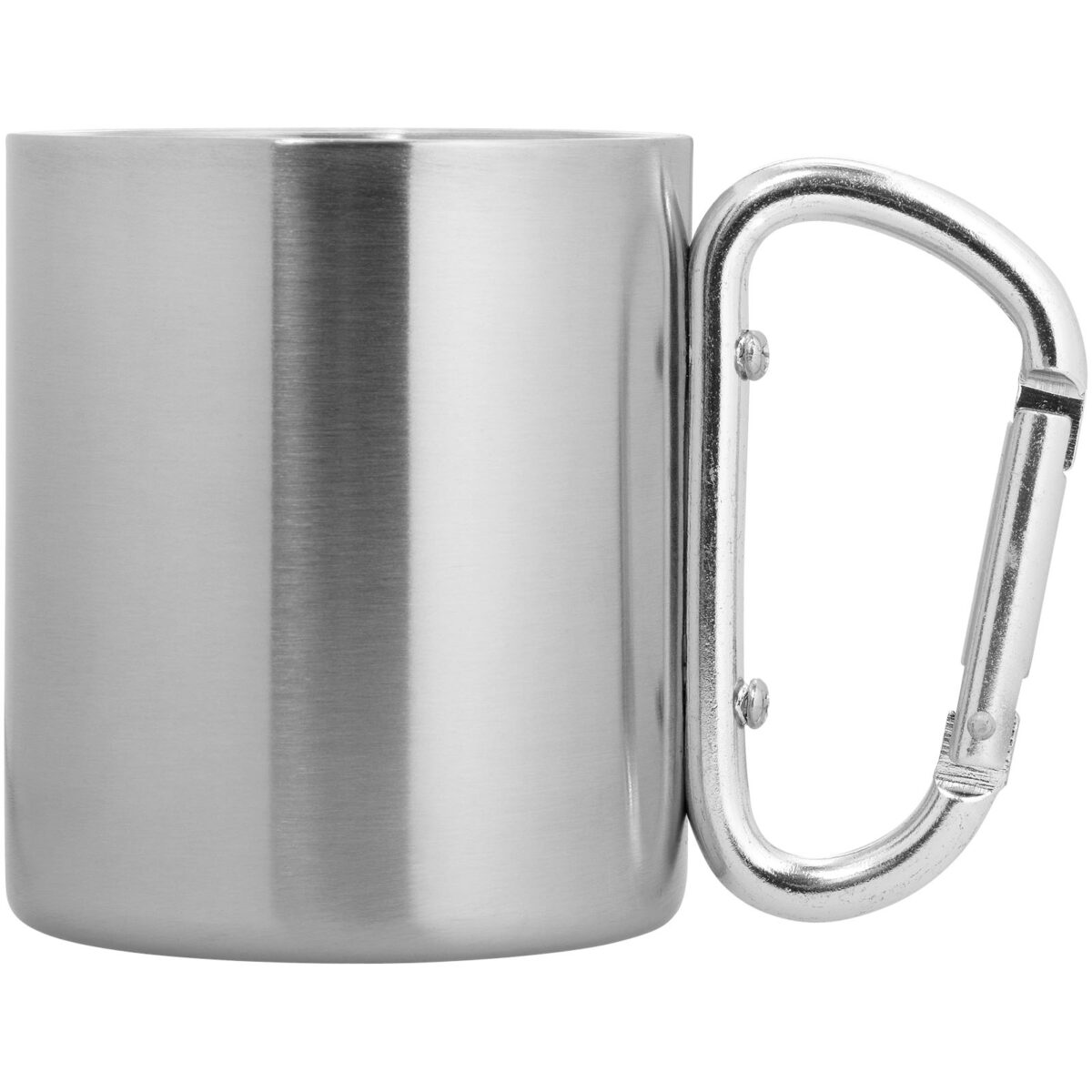 Alps 200 ml insulated mug with carabiner – Silver front view