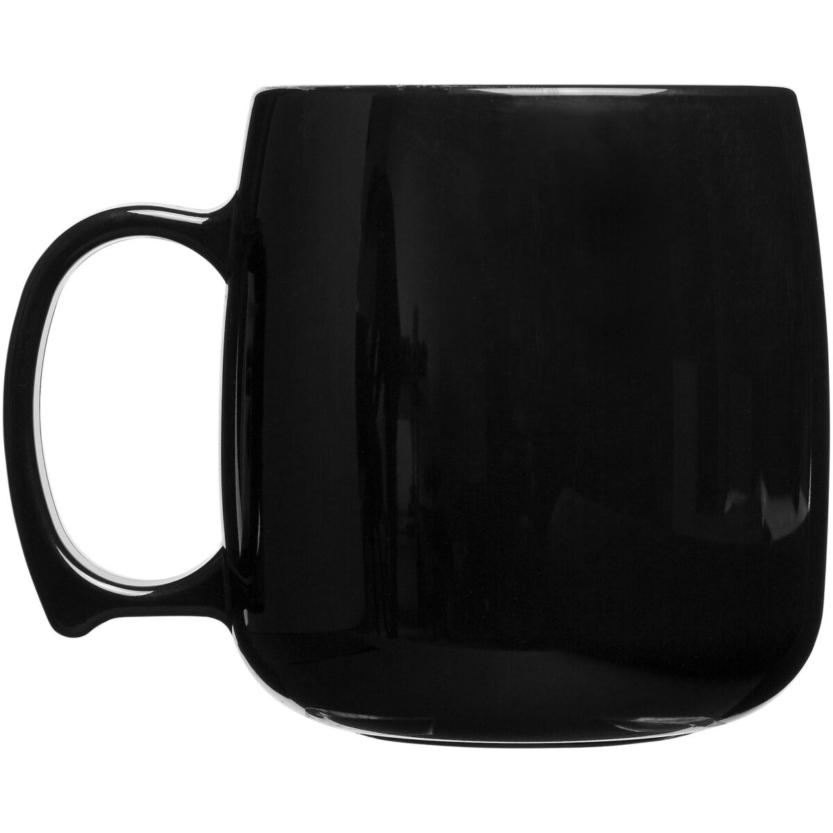 Classic 300 ml plastic mug – Solid black back view