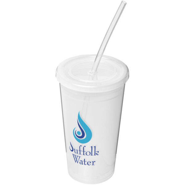 Stadium 350 ml double-walled cup – Transparent clear with logo