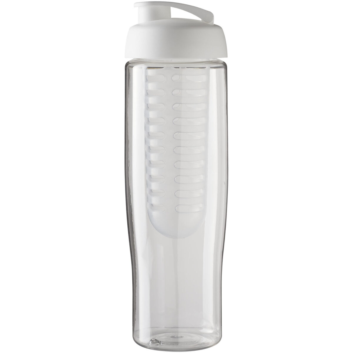 H2O Active® Tempo 700 ml flip lid sport bottle & infuser – Transparent front view
