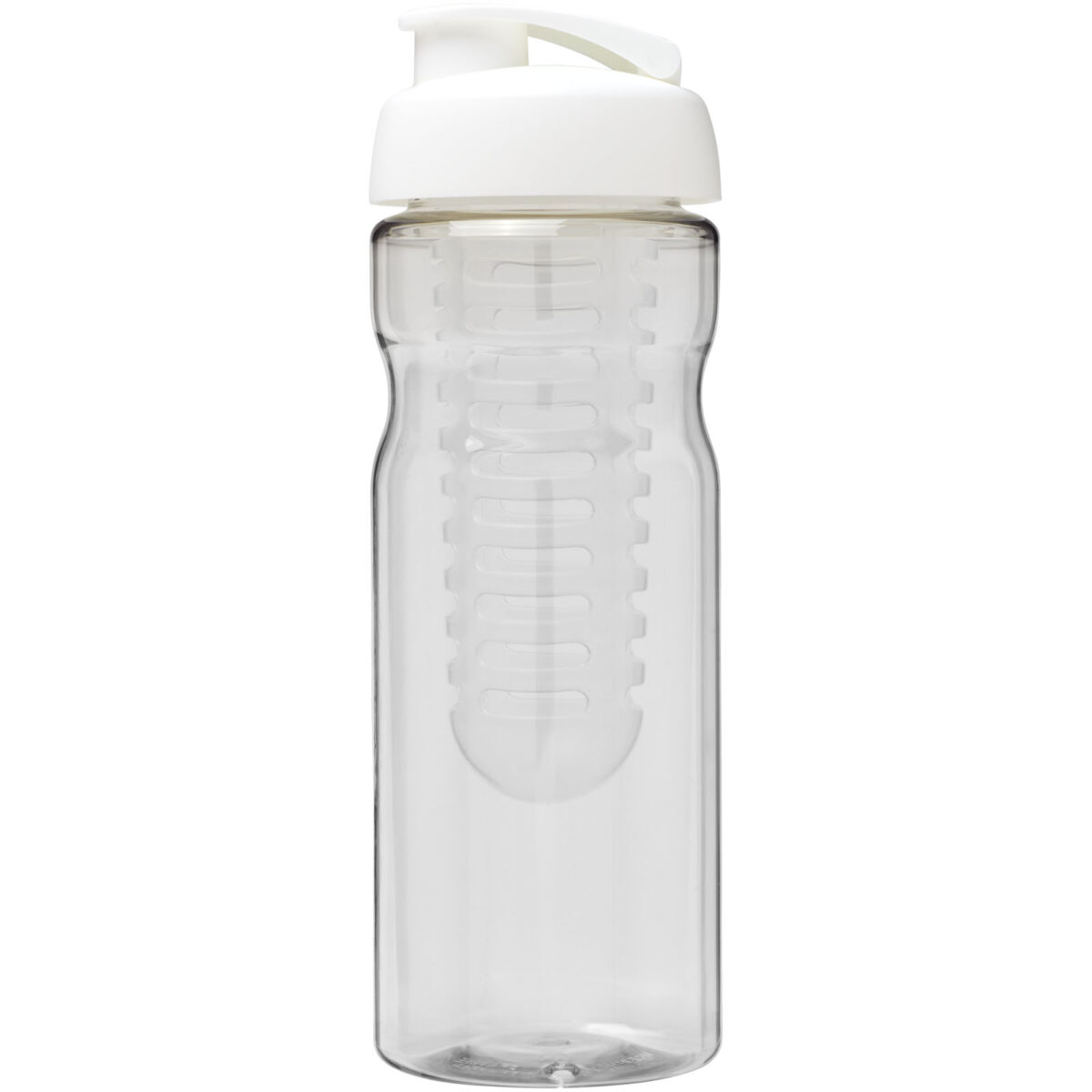 H2O Active® Base 650 ml flip lid sport bottle & infuser – Transparent front view