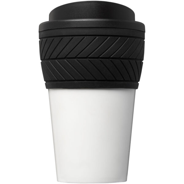Brite-Americano® tyre 350 ml insulated tumbler – Solid black front view