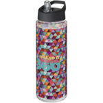 H2O Active® Vibe 850 ml spout lid sport bottle – Transparent with logo
