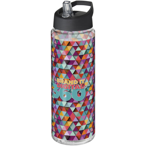 H2O Active® Vibe 850 ml spout lid sport bottle – Transparent with logo