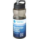 H2O Active® Eco Base 650 ml spout lid sport bottle – Charcoal with logo