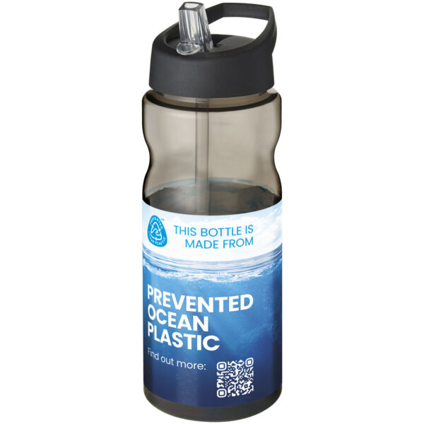 H2O Active® Eco Base 650 ml spout lid sport bottle – Charcoal with logo