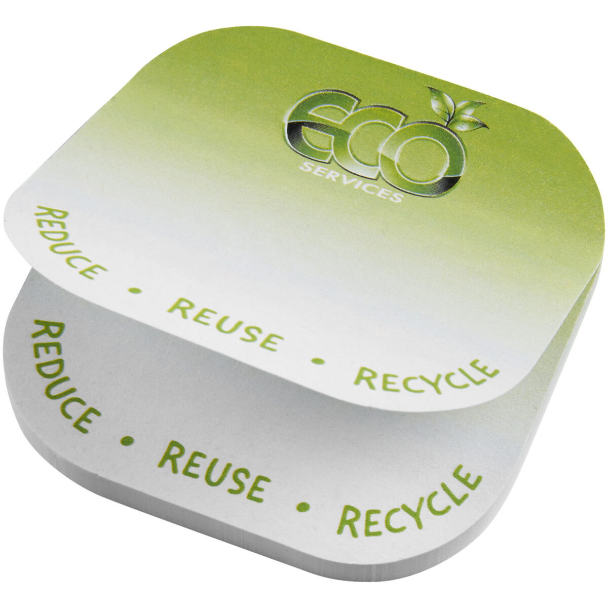 Sticky-Mate® square-shaped recycled sticky notes with rounded corners – White extra view