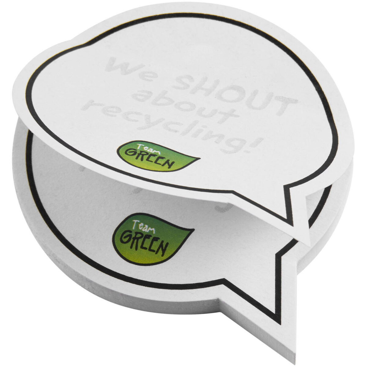 Sticky-Mate® speech bubble-shaped recycled sticky notes – White extra view