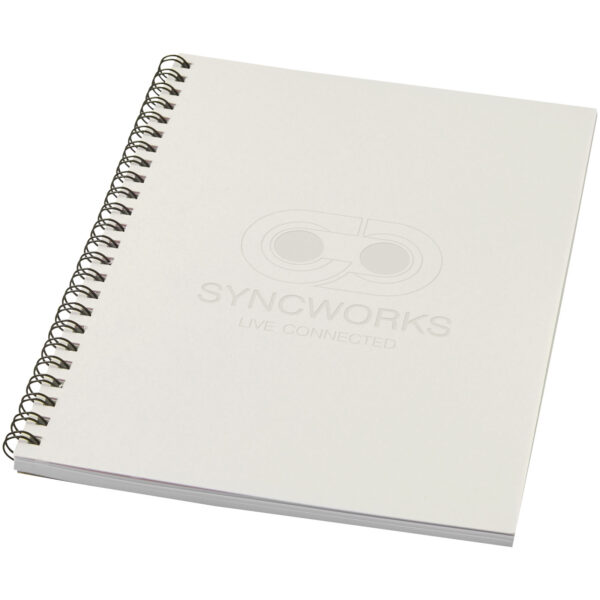 Desk-Mate® A5 colour spiral notebook – Ivory white with logo