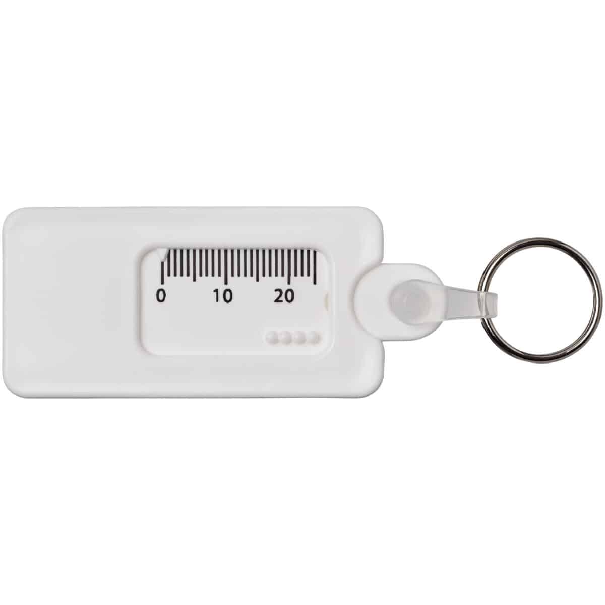 Kym recycled tyre tread check keychain – White front view