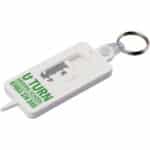 Kym recycled tyre tread check keychain – White with logo