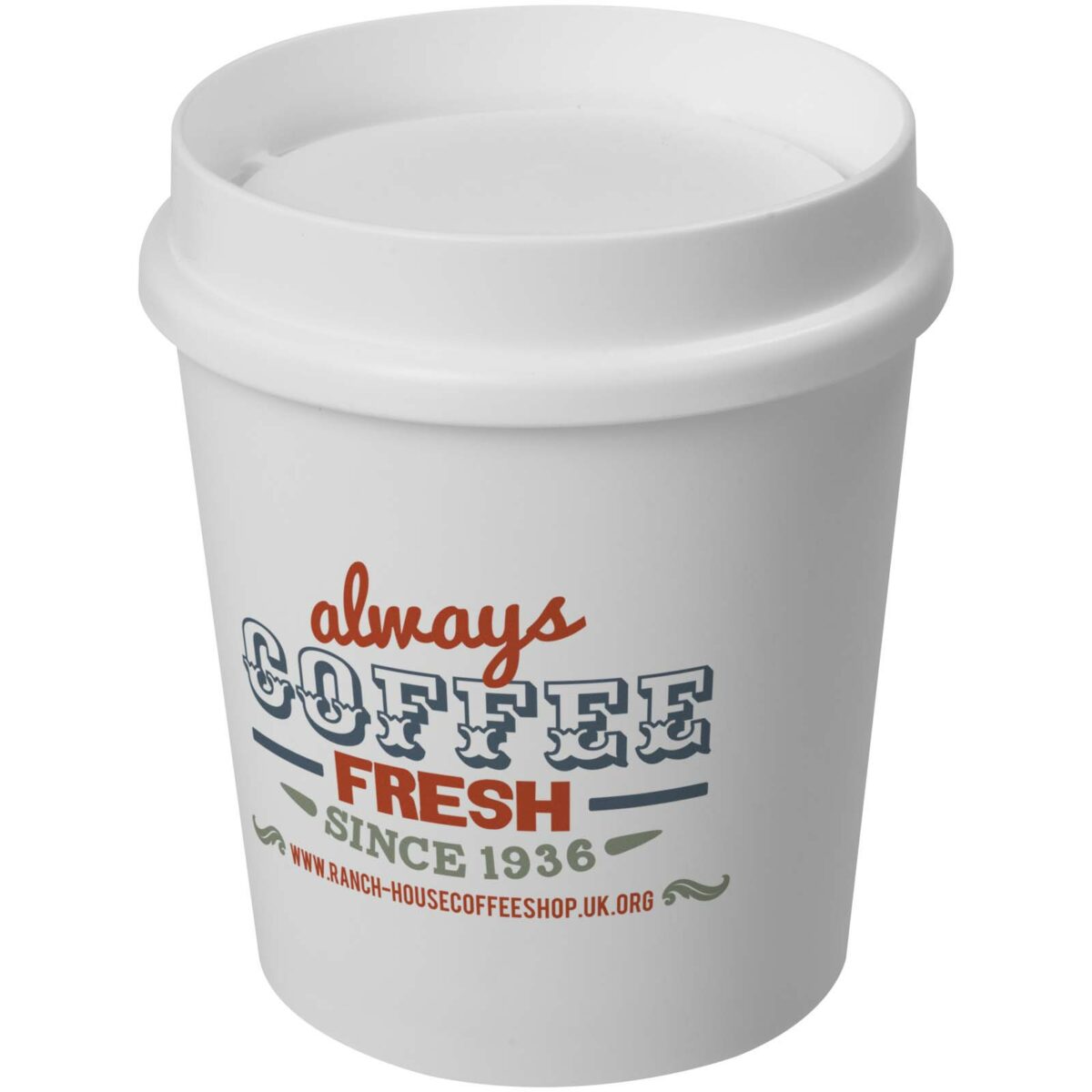 Americano® Switch 200 ml tumbler with 360° lid – White with logo