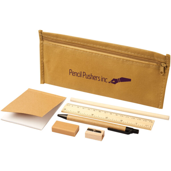 Enviro 7-piece pencil case set – Natural with logo