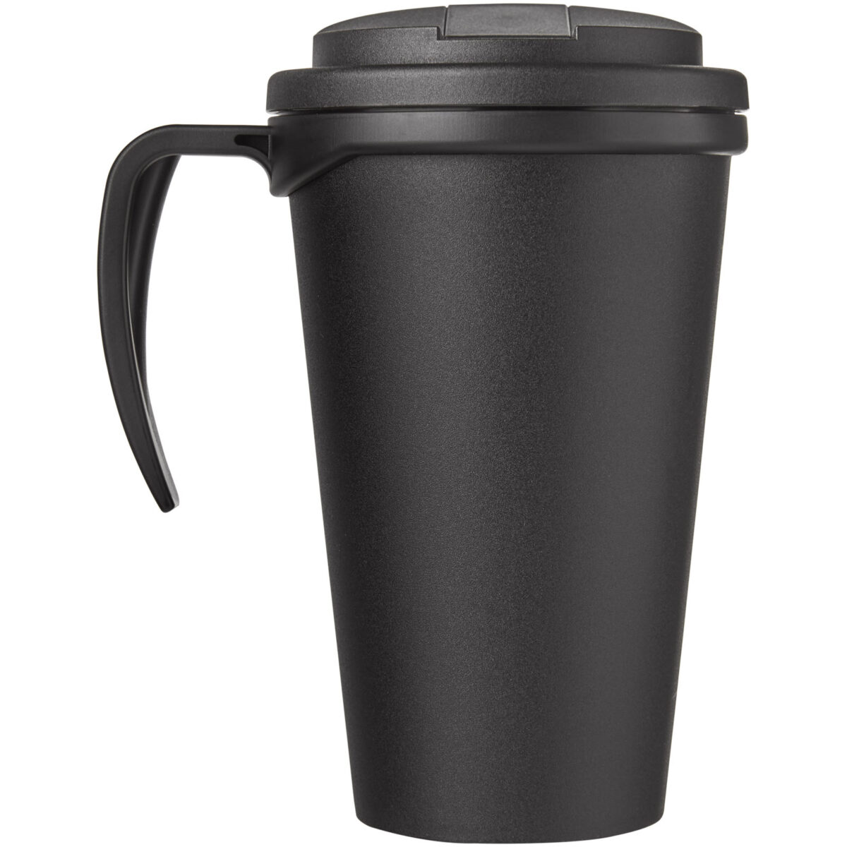 Americano® Grande 350 ml mug with spill-proof lid – Solid black back view